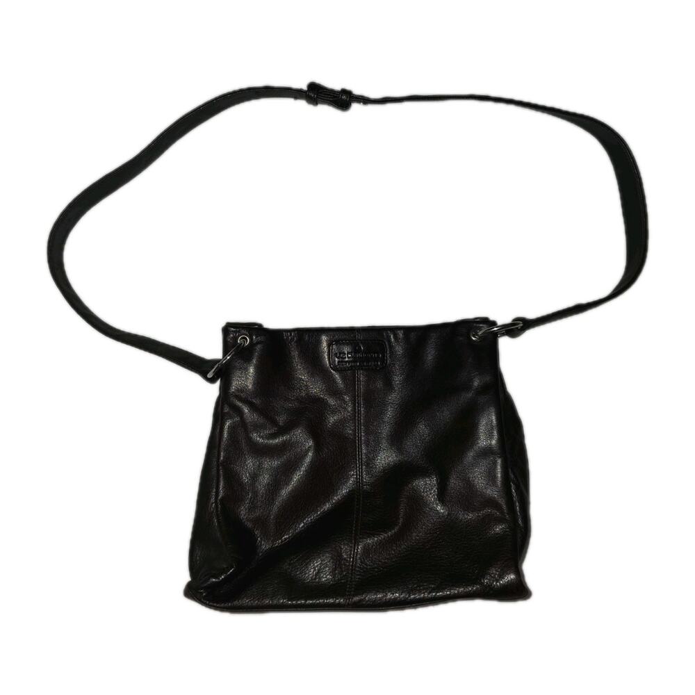 Liz Claiborne Brown Leather Convertible Strap Purse Vintage Bag 100% Leather